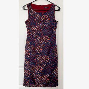Esprit Collection Shift Dress - Red/Blue/Gold, Size XS